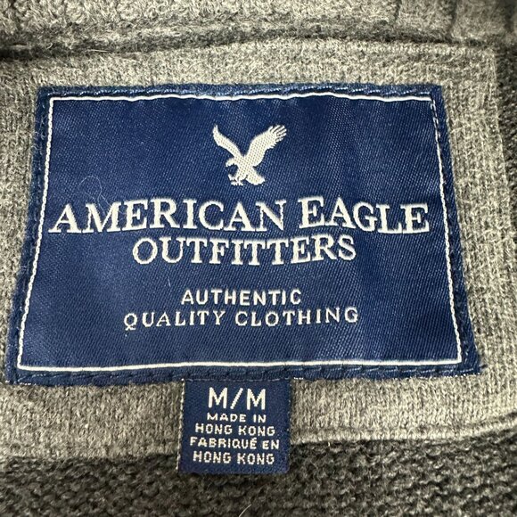 American Eagle Outfitters Mens Gray Half-Zip Sweater Size M - Picture 3 of 3